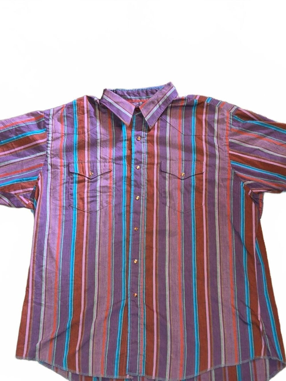 VTG Wrangler Brushpopper Shirt 18 XL Purple Aztec Western READ
